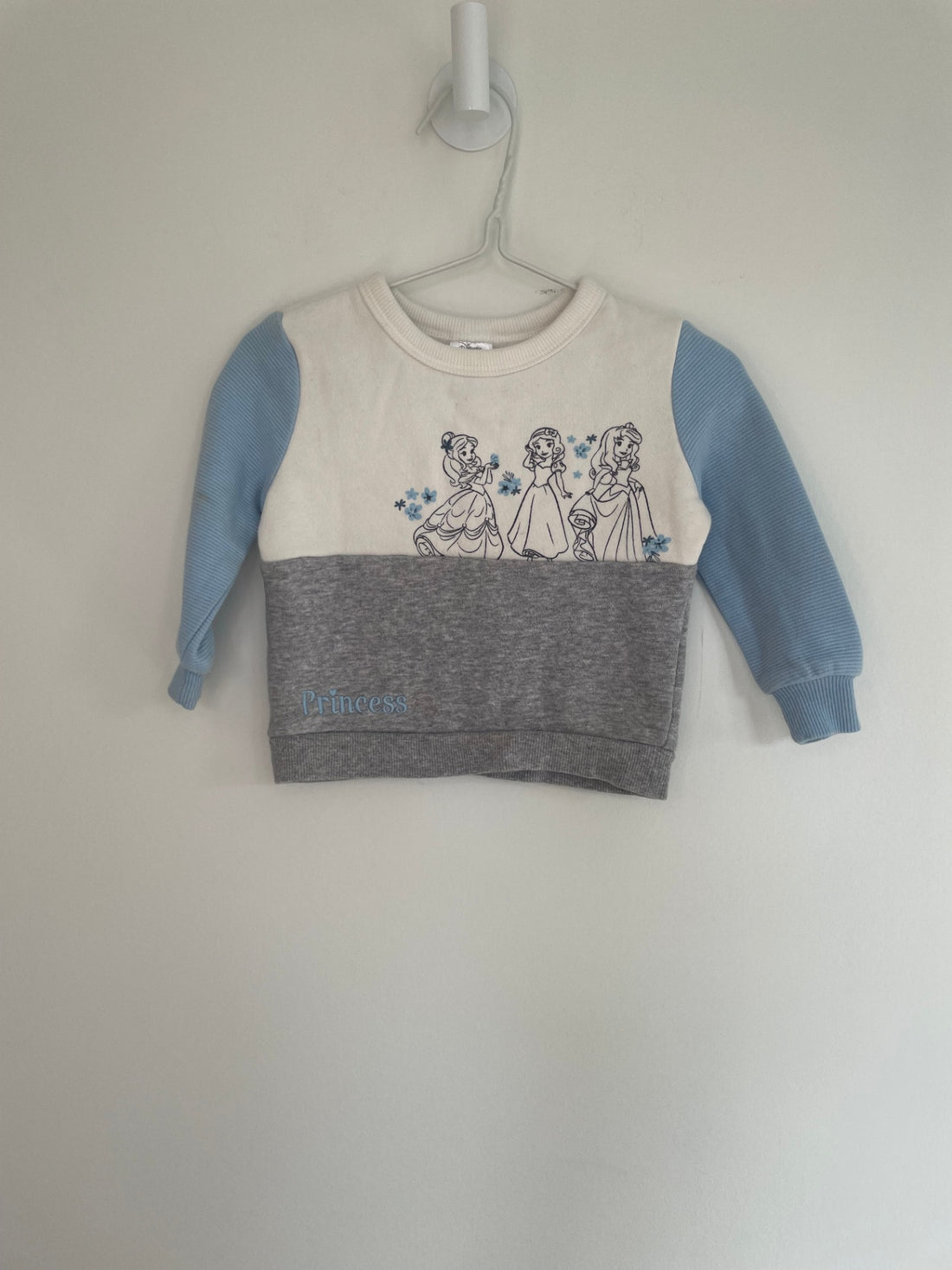 Disney Sweatshirt 6 months White, blue and grey