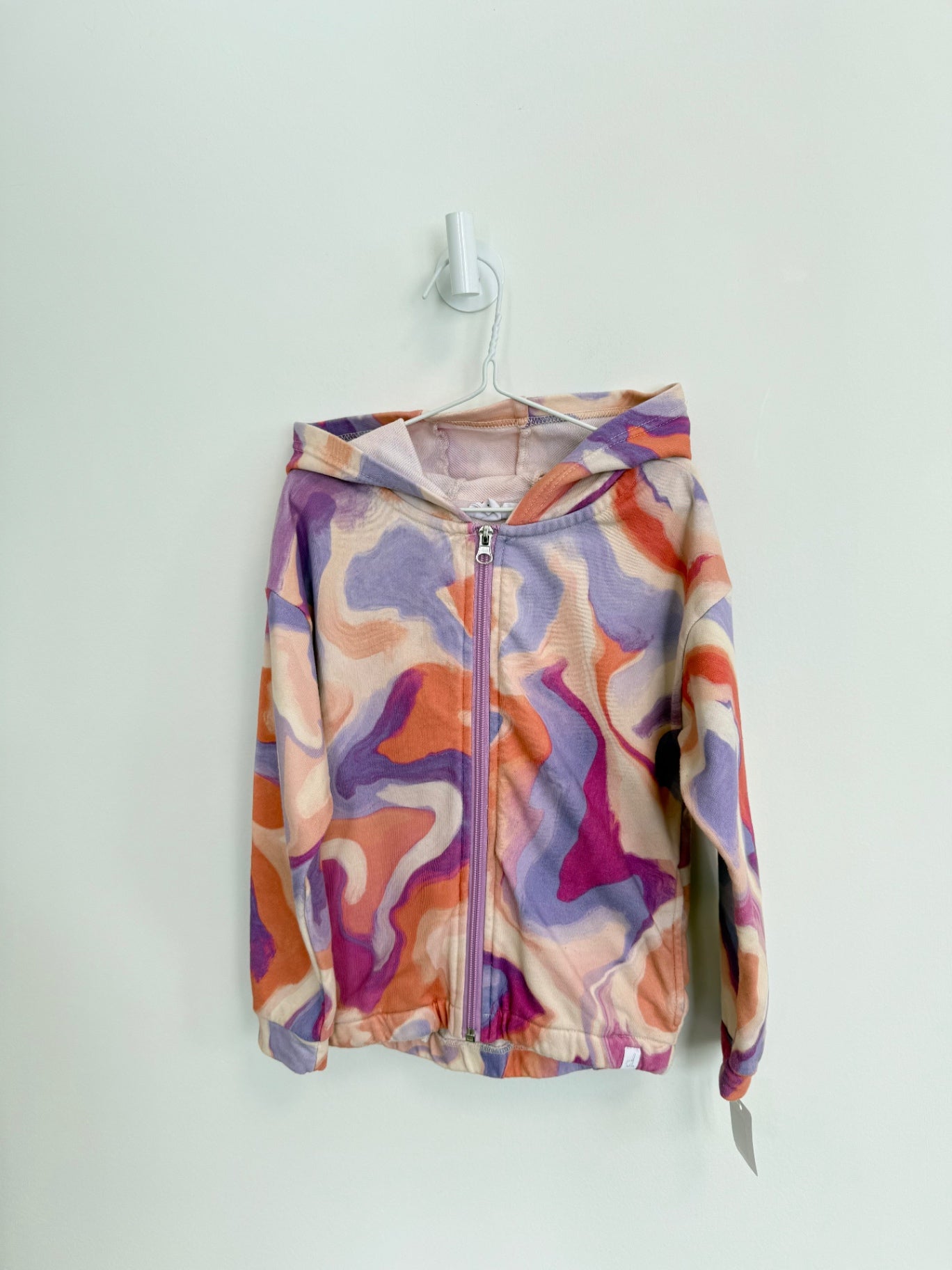 Deux par Deux Zip up Hoodie 6 years Pink/purple/orange
