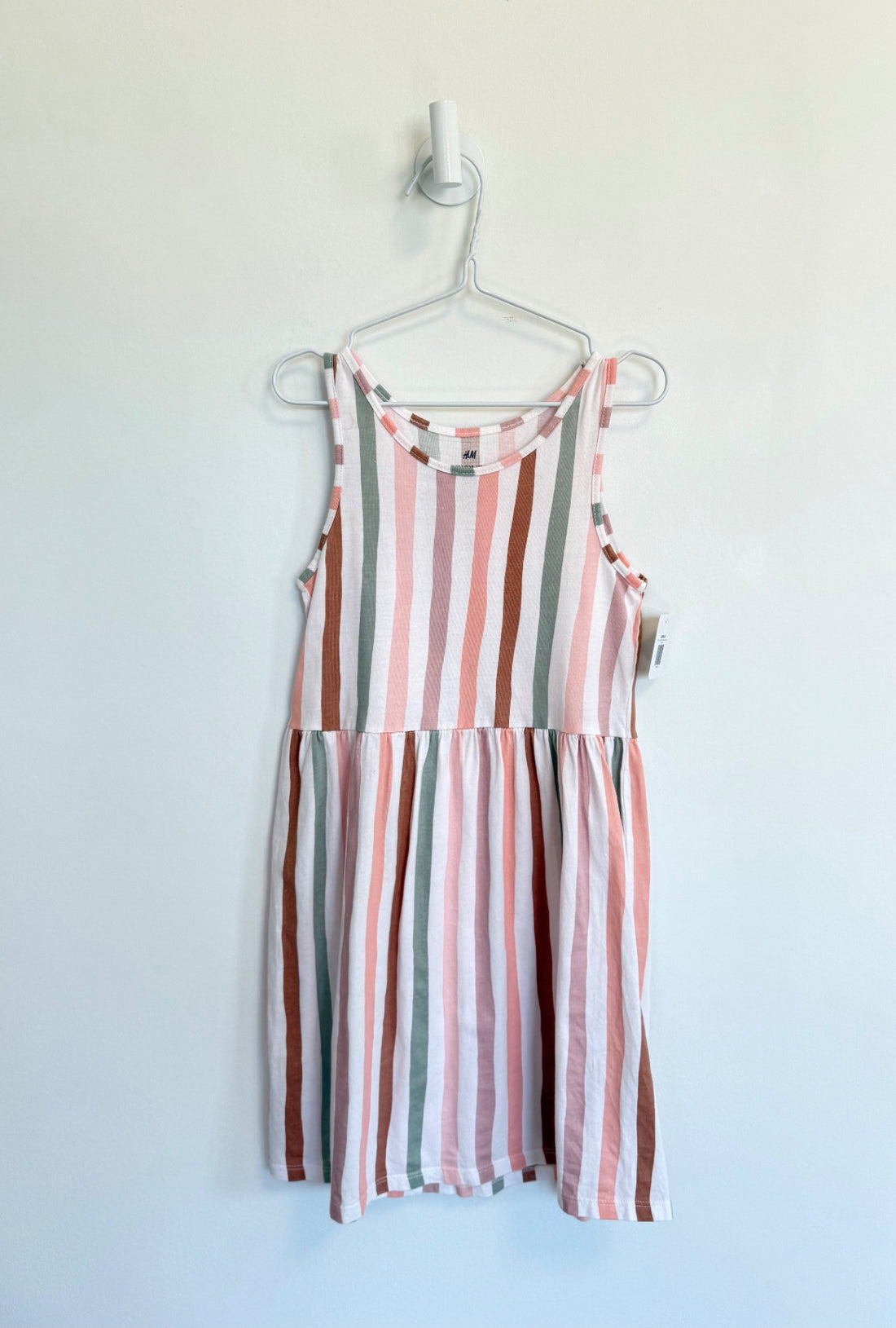H&M Dress 6-8 years pastel stripe