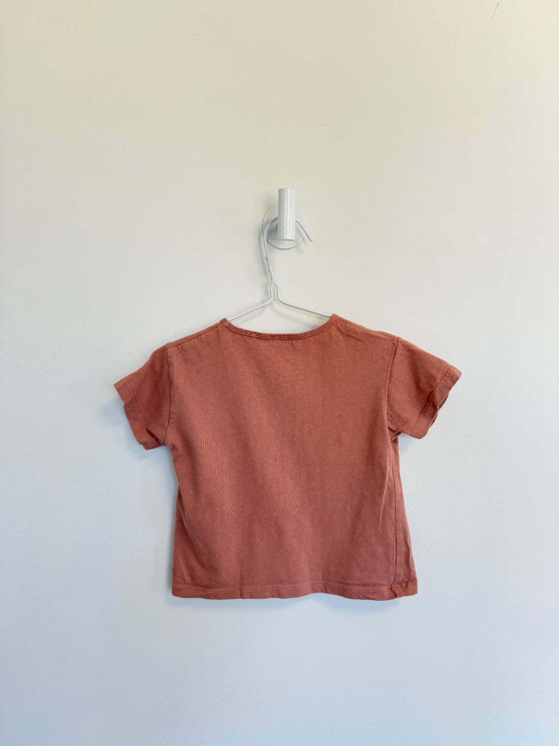 Zara T-Shirt 9-12 month Dusty pink heart pocket