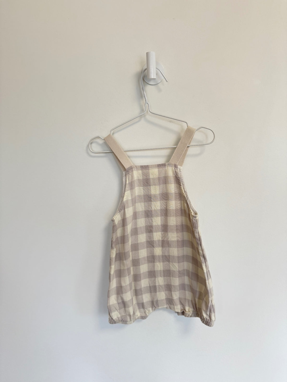 H&M Overalls 2 piece set 9-12 months Neutral Check
