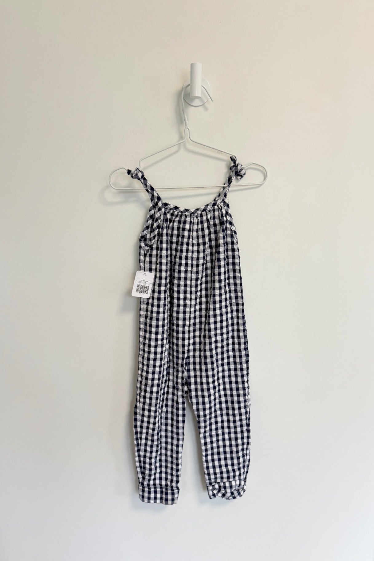 Rise Little Earthling Romper 12-18 months Blue/white checkered