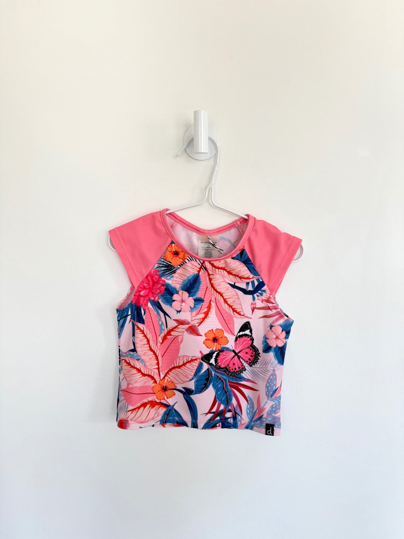Deux par Deux Swimsuit 3-4 years Pink Butterflies/flowers