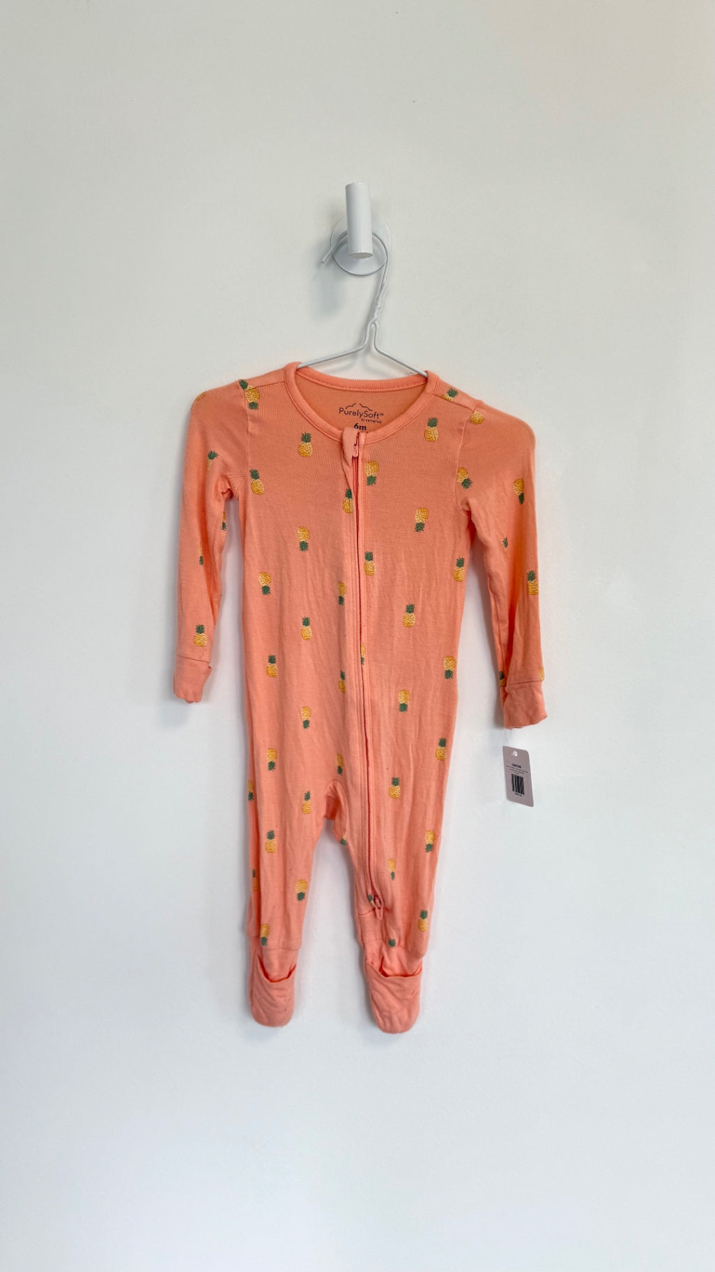 Purely Soft- Carters Pajama 6 months Orange w/pineapples