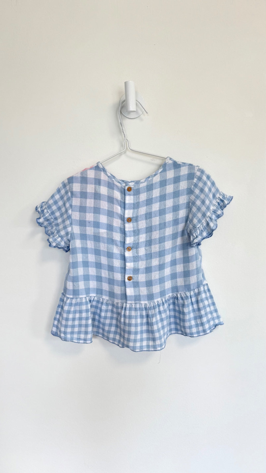 Zara Top 3-4 years blue/white/pink checkered