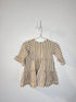 Quincy Mae Dress 12-18 months stripped olive/white