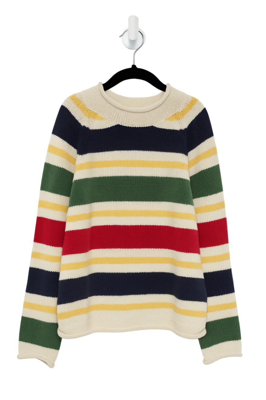 L.L. Bean Sweater 5-6 Years White with multicolour stripes