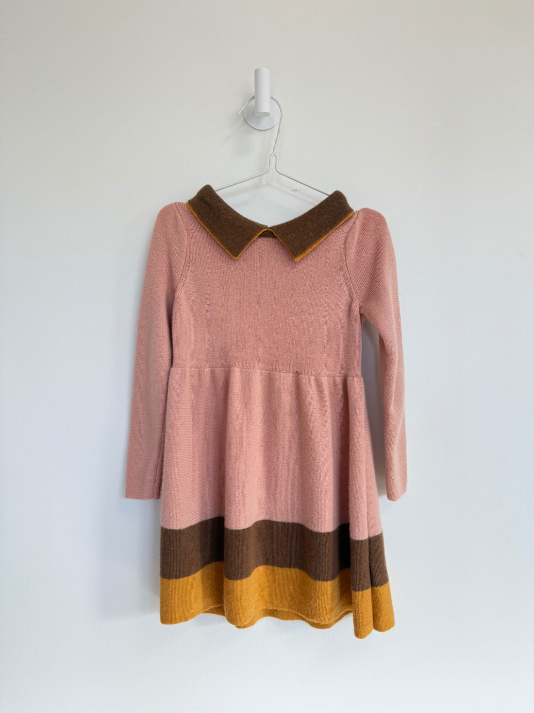 Knit Planet Dress 2-3Y Pink, Brown, Mustard