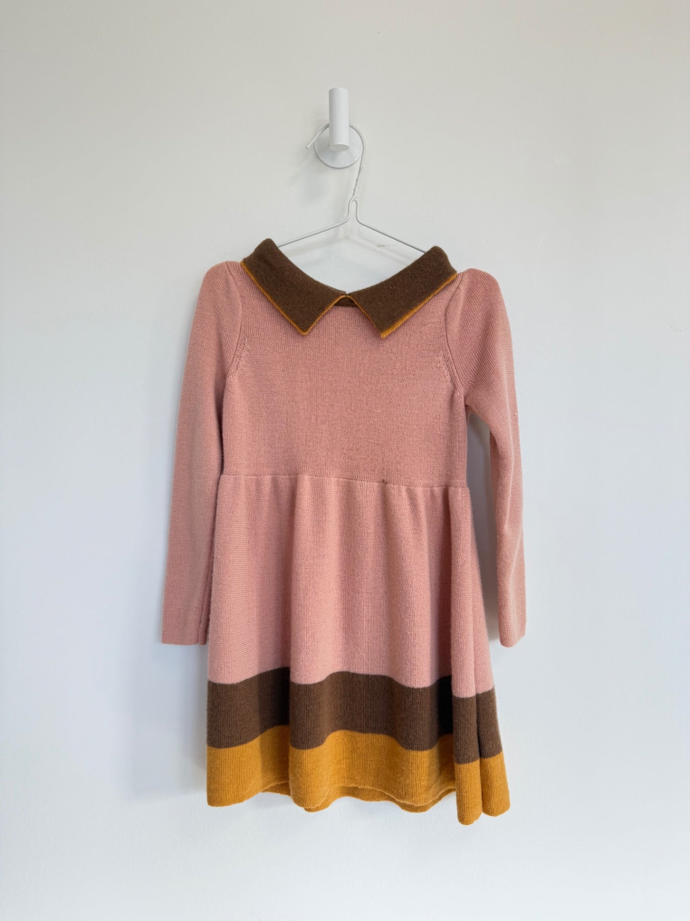 Knit Planet Dress 2-3Y Pink, Brown, Mustard