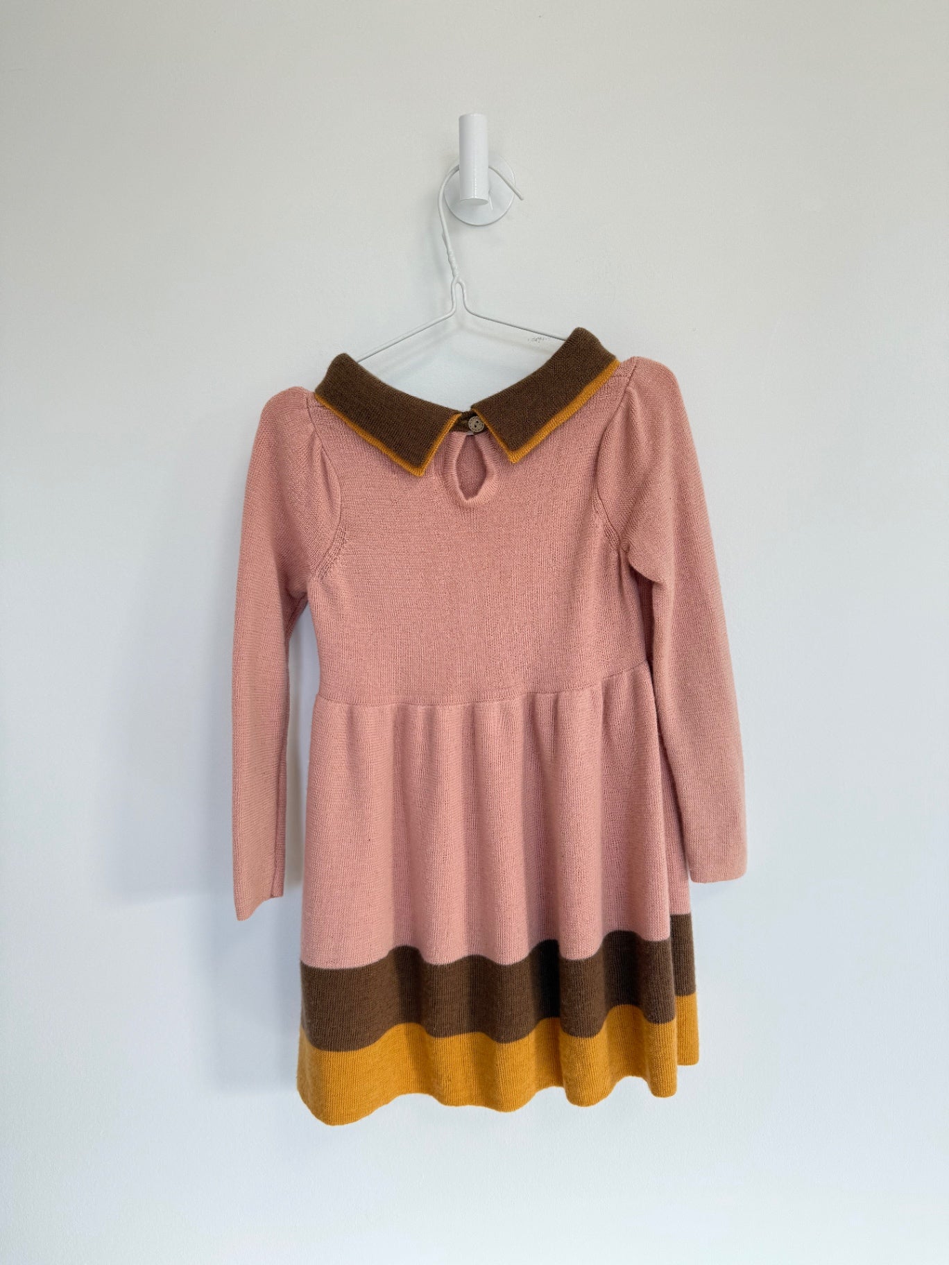 Knit Planet Dress 2-3Y Pink, Brown, Mustard