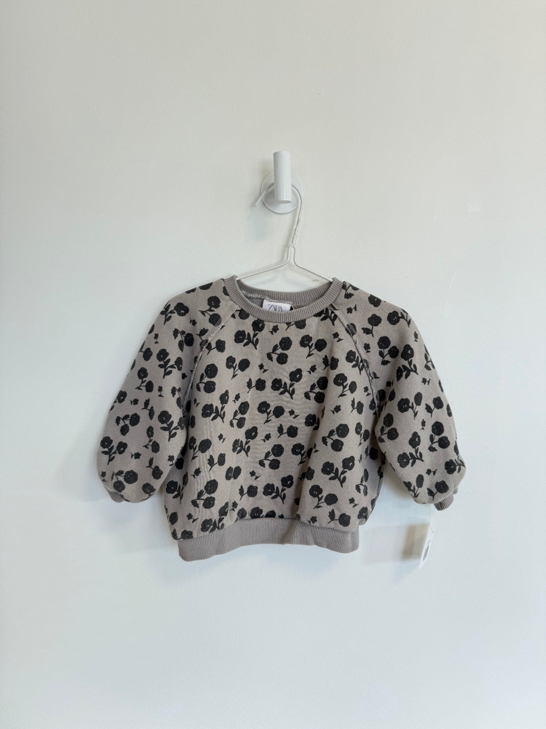 Zara Sweater 12-18 months Grey floral