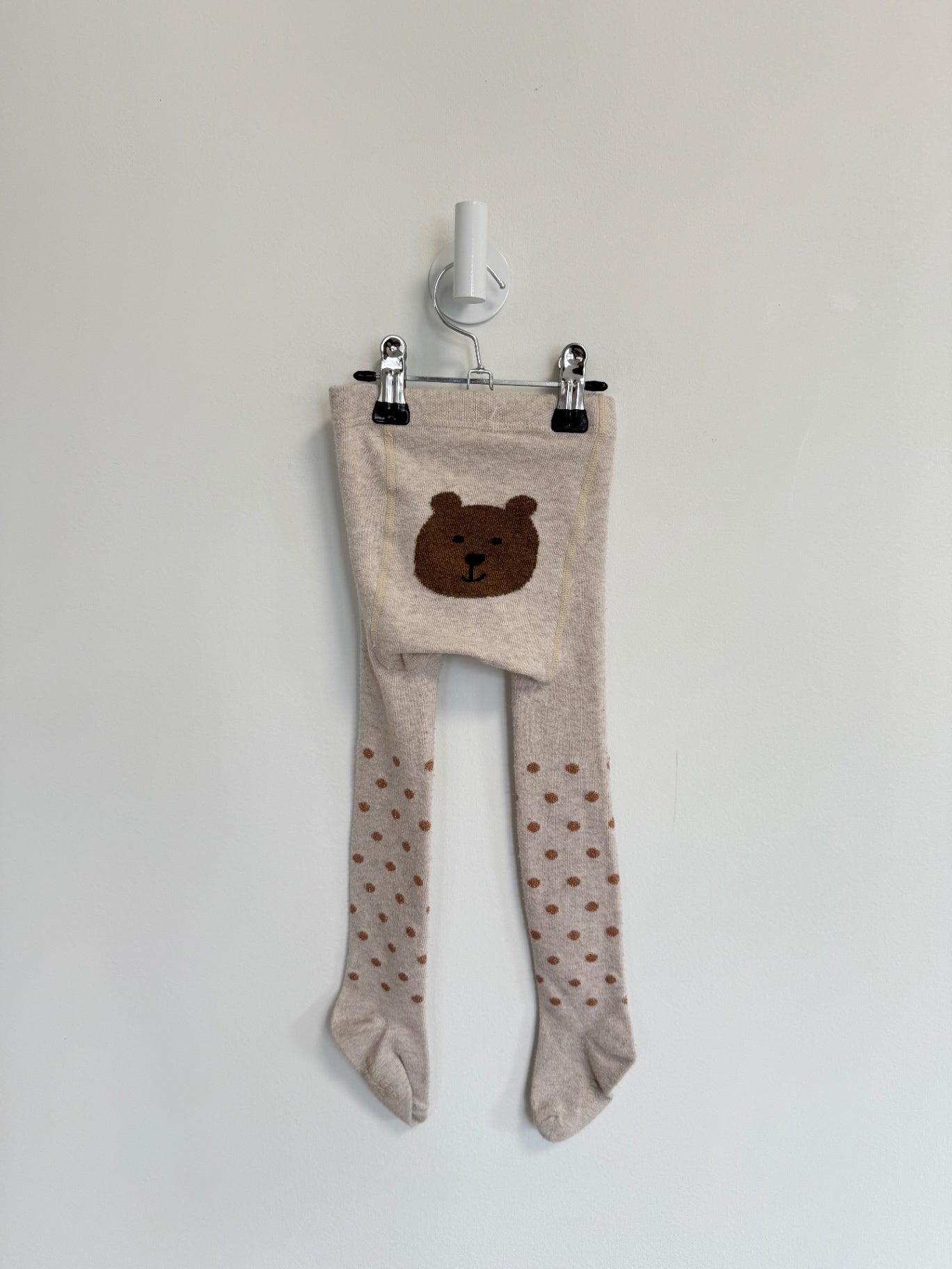 Gap Tights 12-24 months beige polkadot