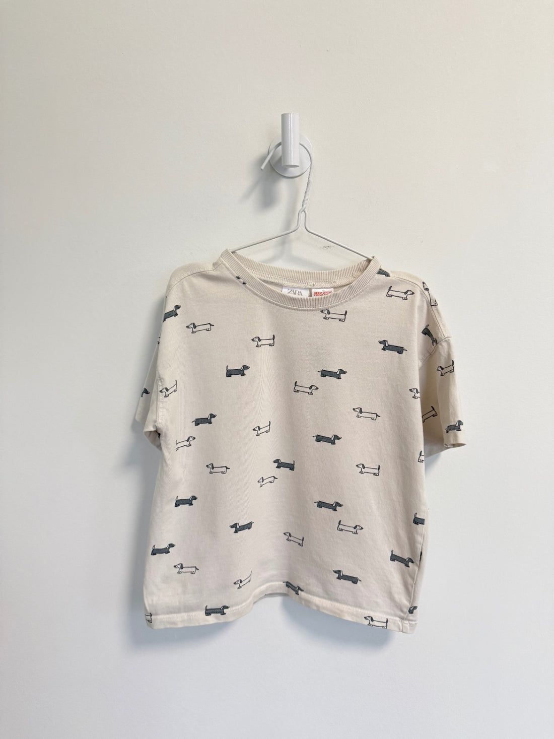 Zara T-Shirt 5 years Cream with Dogs