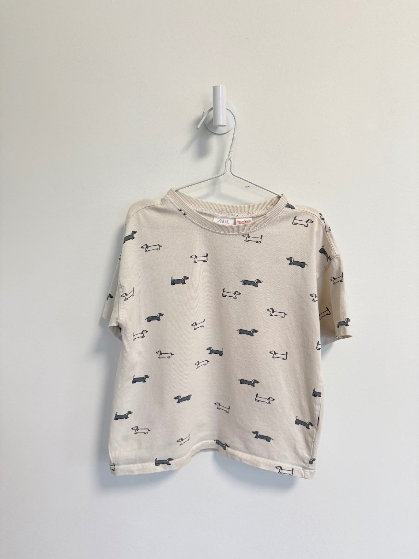Zara T-Shirt 5 years Cream with Dogs