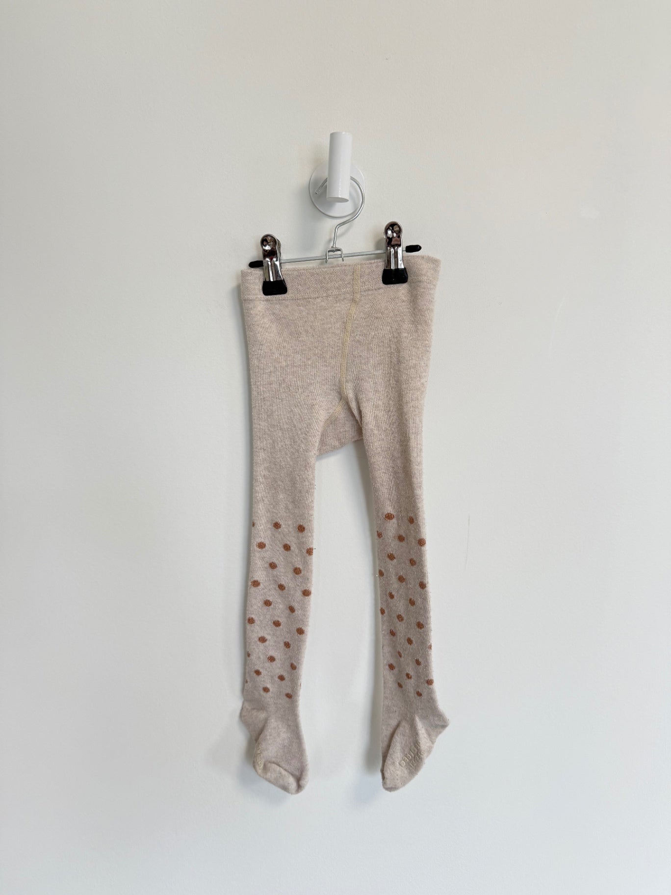Gap Tights 12-24 months beige polkadot