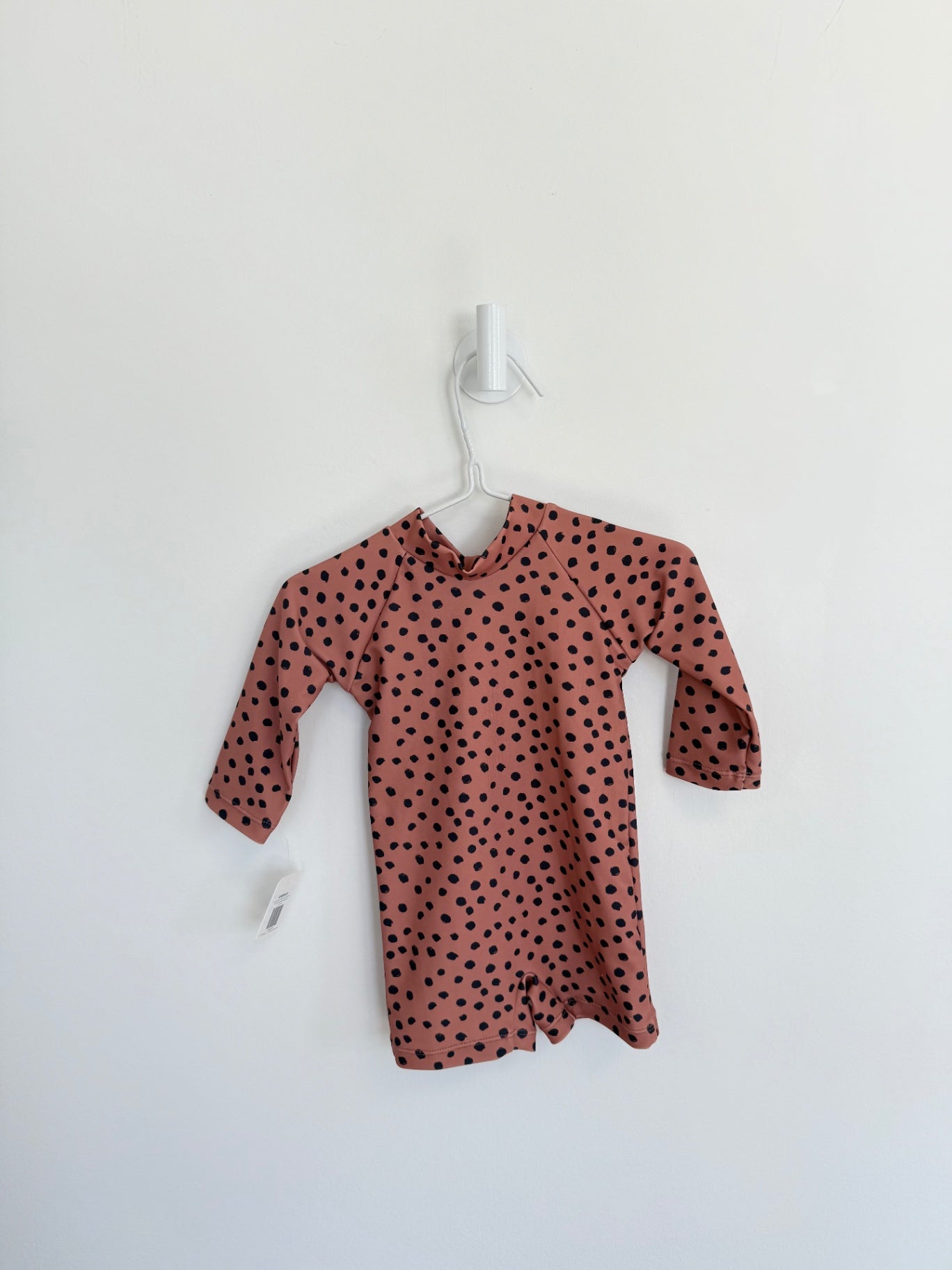 Currently Tyed Swimsuit 3 months Brown w/black polkadots
