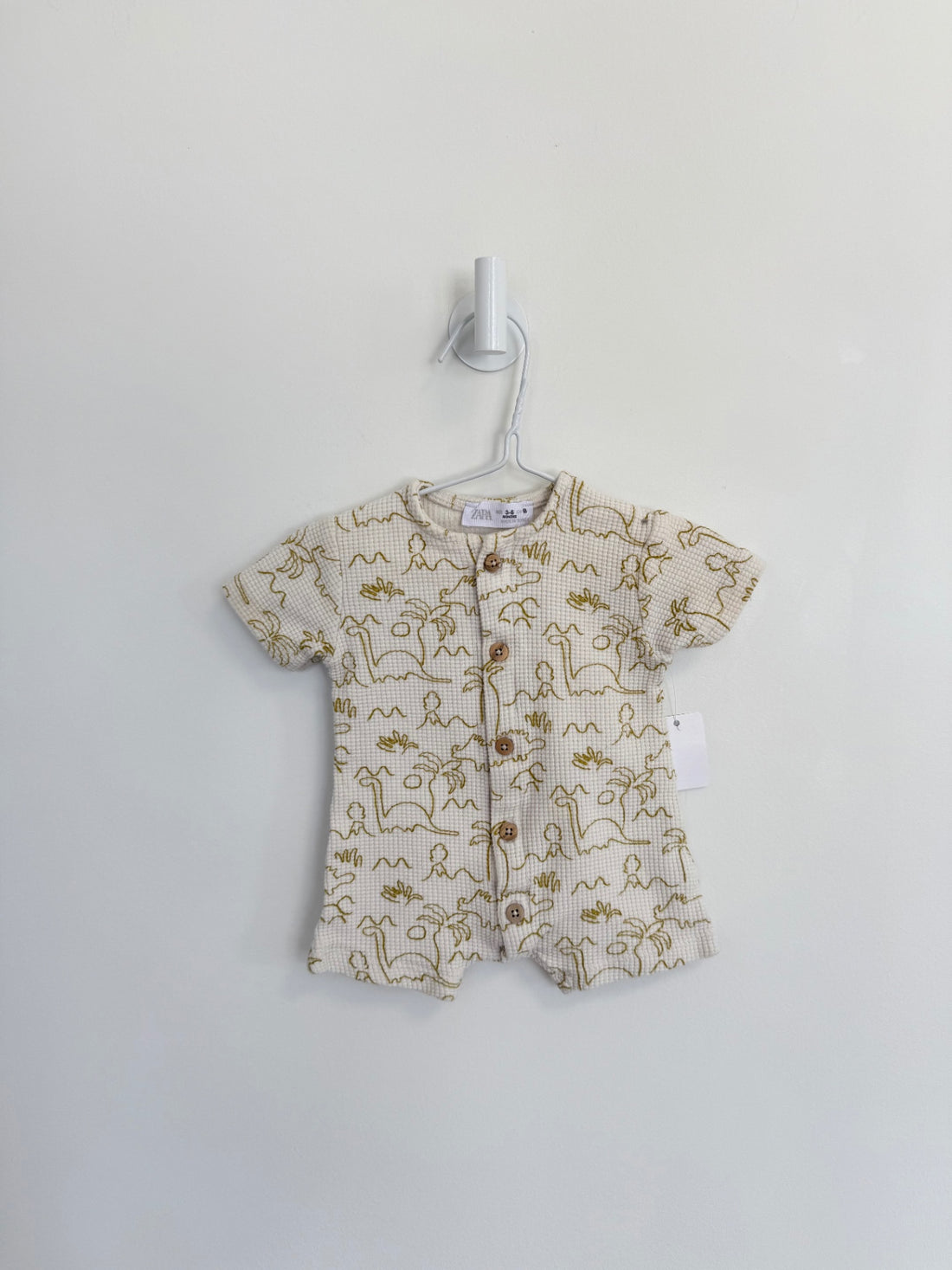 Zara Romper 3-6 months Cream dinos