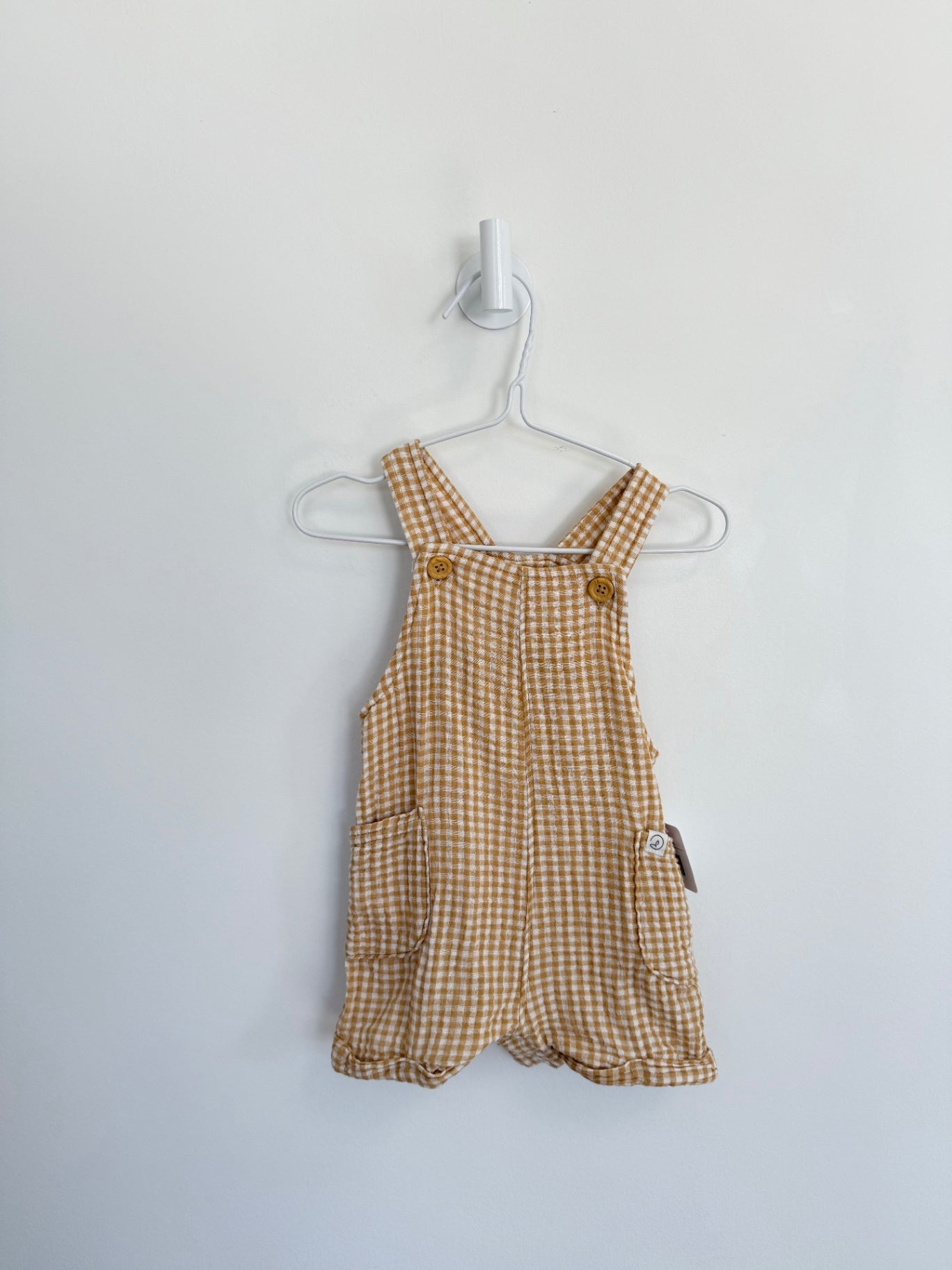 Little Planet Overalls 6 months Mustard check