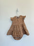 Quincy Mae Dress w/bloomers 12-18 months Tan w/flowers