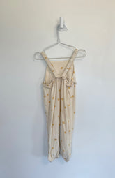 Rylee + Cru Romper 12-18 months Cream w/yellow polka dots