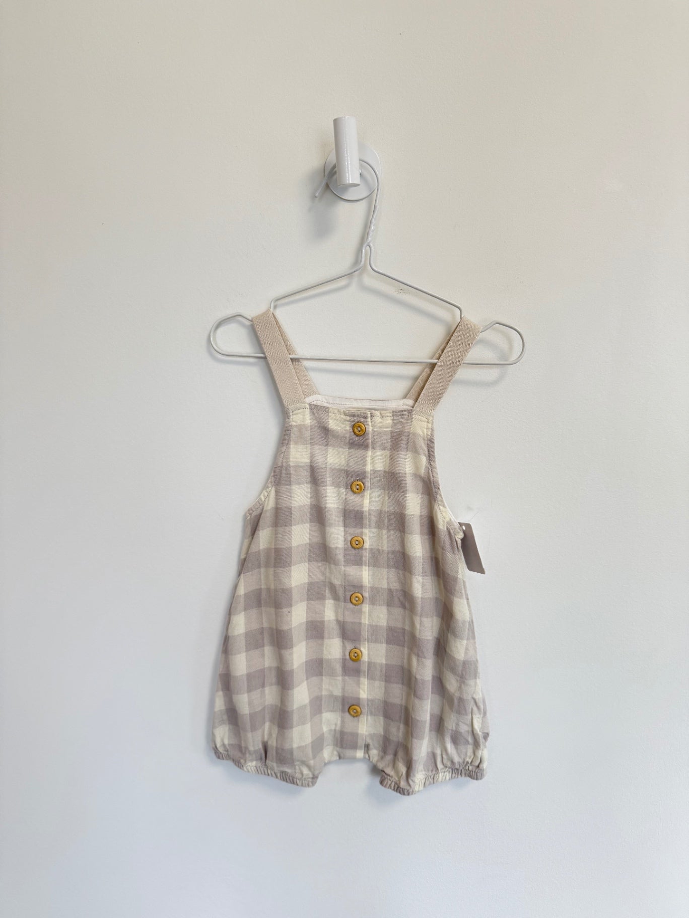 H&amp;M Overalls 2 piece set 9-12 months Neutral Check