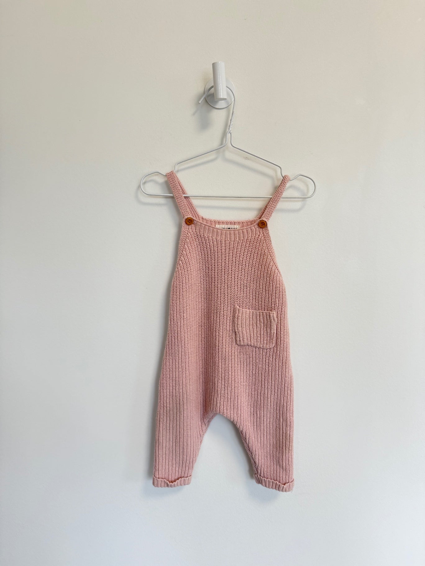 Rabbit + Bear Overalls 6-9 months Pink