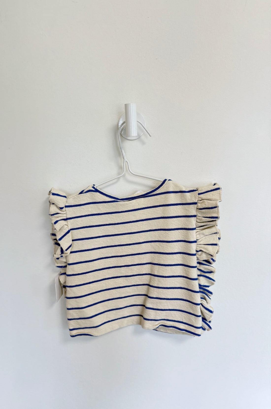 Zara Top 9-12 months White + blue stripe