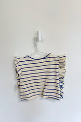 Zara Top 9-12 months White + blue stripe
