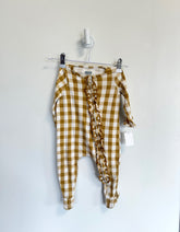 Mudpie Onesie 3-6 months Checkered tan/white