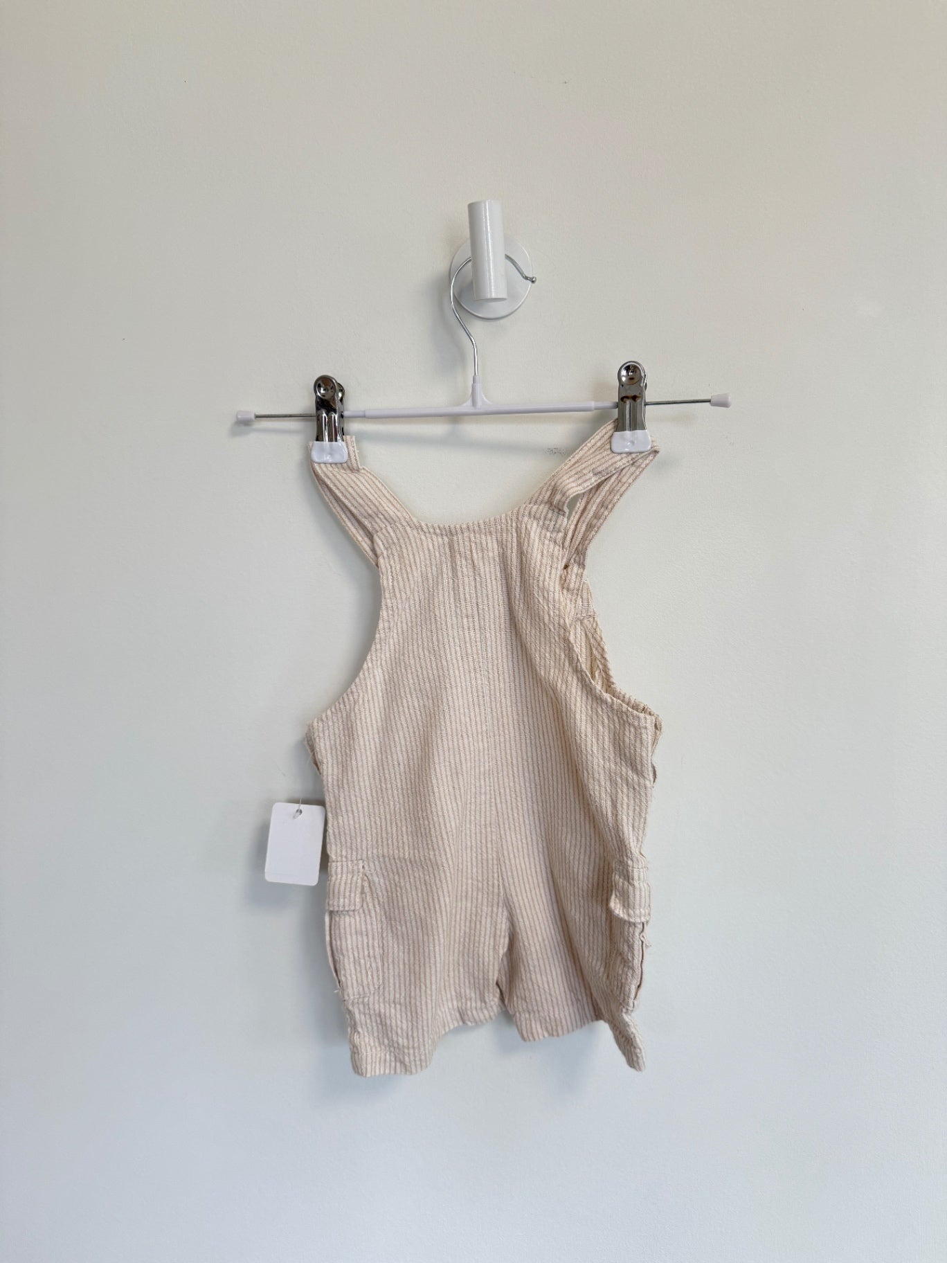 Tahari Boy Overalls 3-6 months Cream Stripe