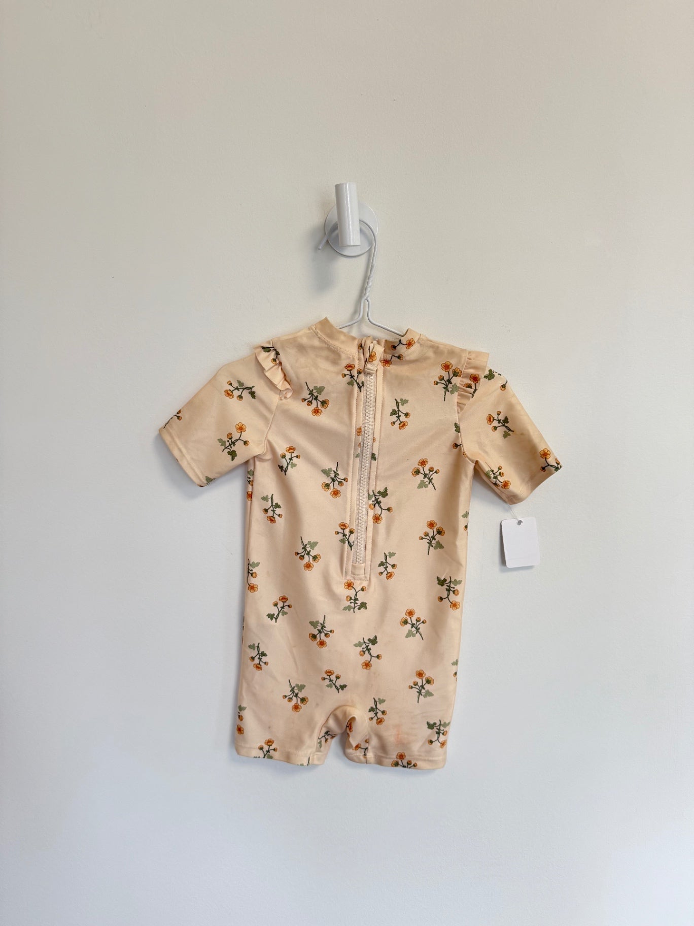 H&amp;M Bathing suit 9-12 months beige floral