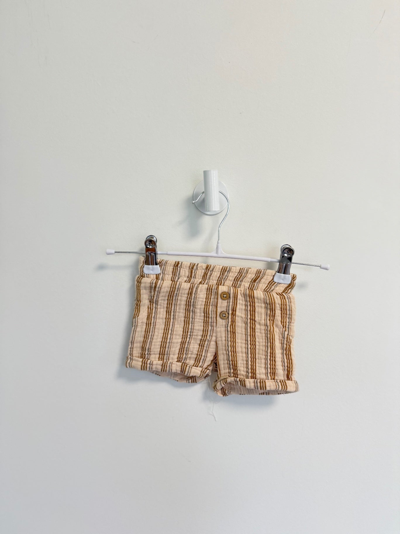 Rabbit + Bear 2 pc set 0-3 months Beige/Brown stripe