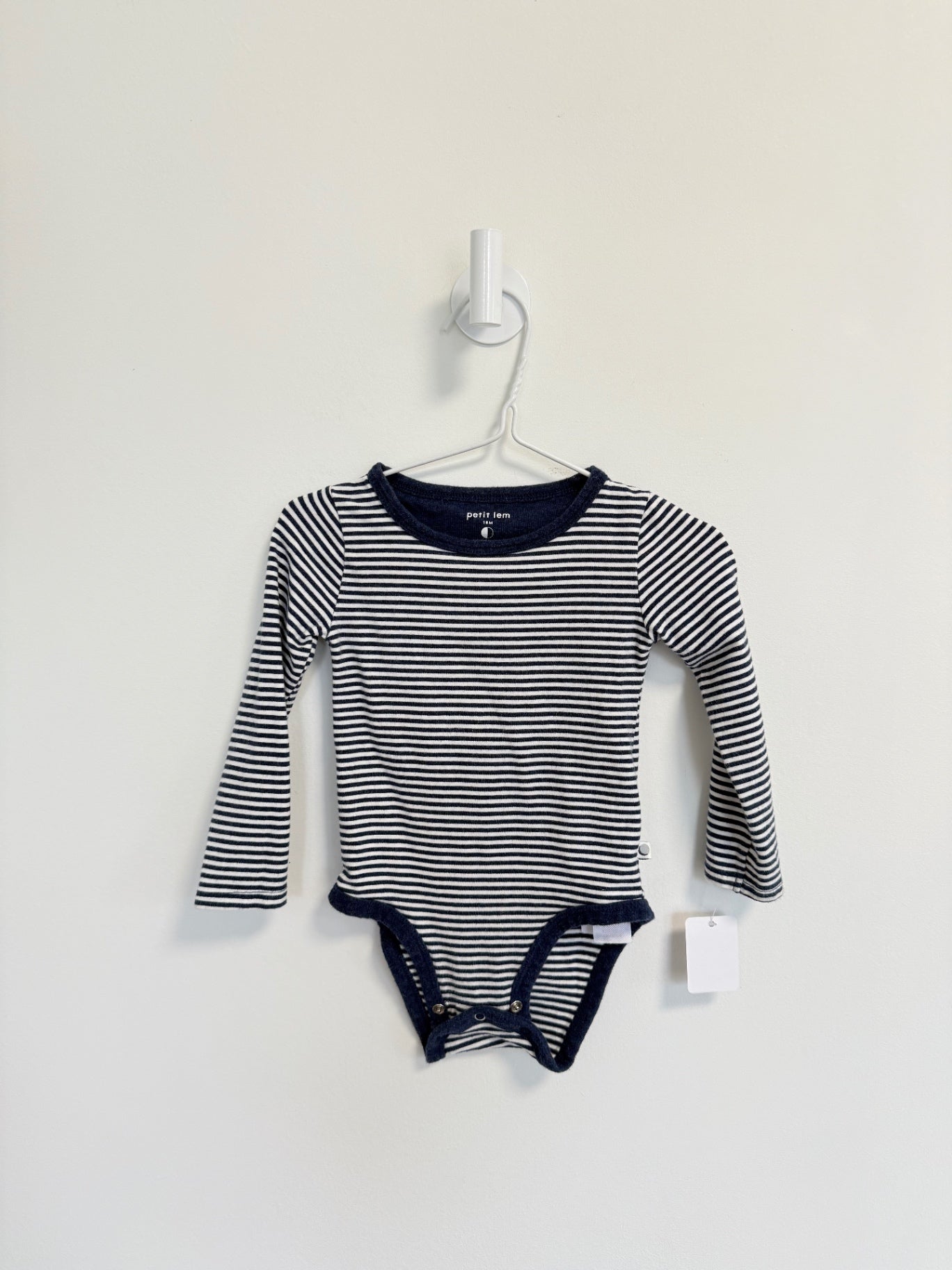 Petit Lem Onesie 18 months Navy/White Stripe