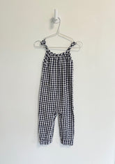 Rise Little Earthling Romper 12-18 months Blue/white checkered