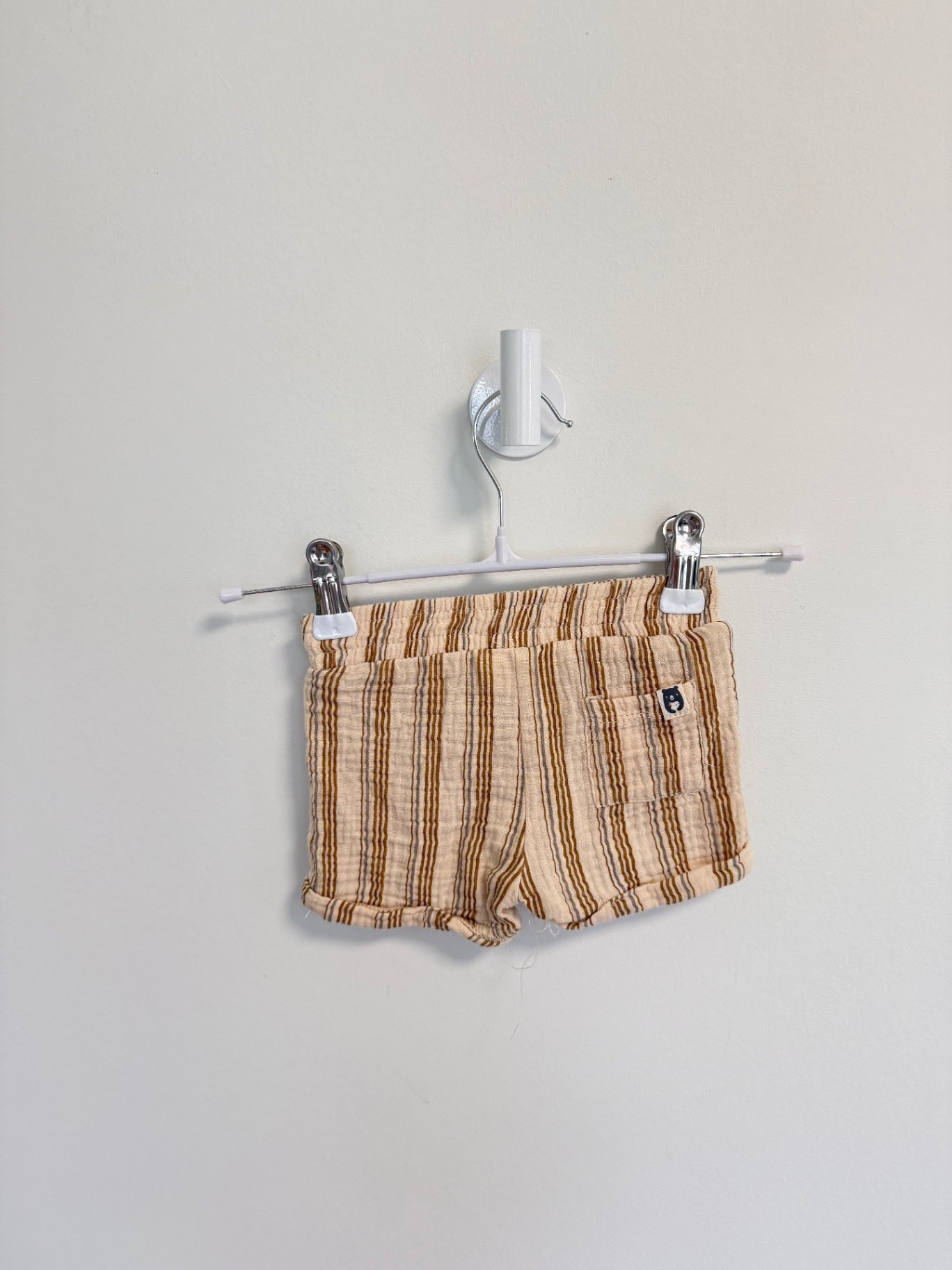 Rabbit + Bear 2 pc set 0-3 months Beige/Brown stripe
