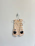 Deux par Deux Romper 3 months peach/white stripe
