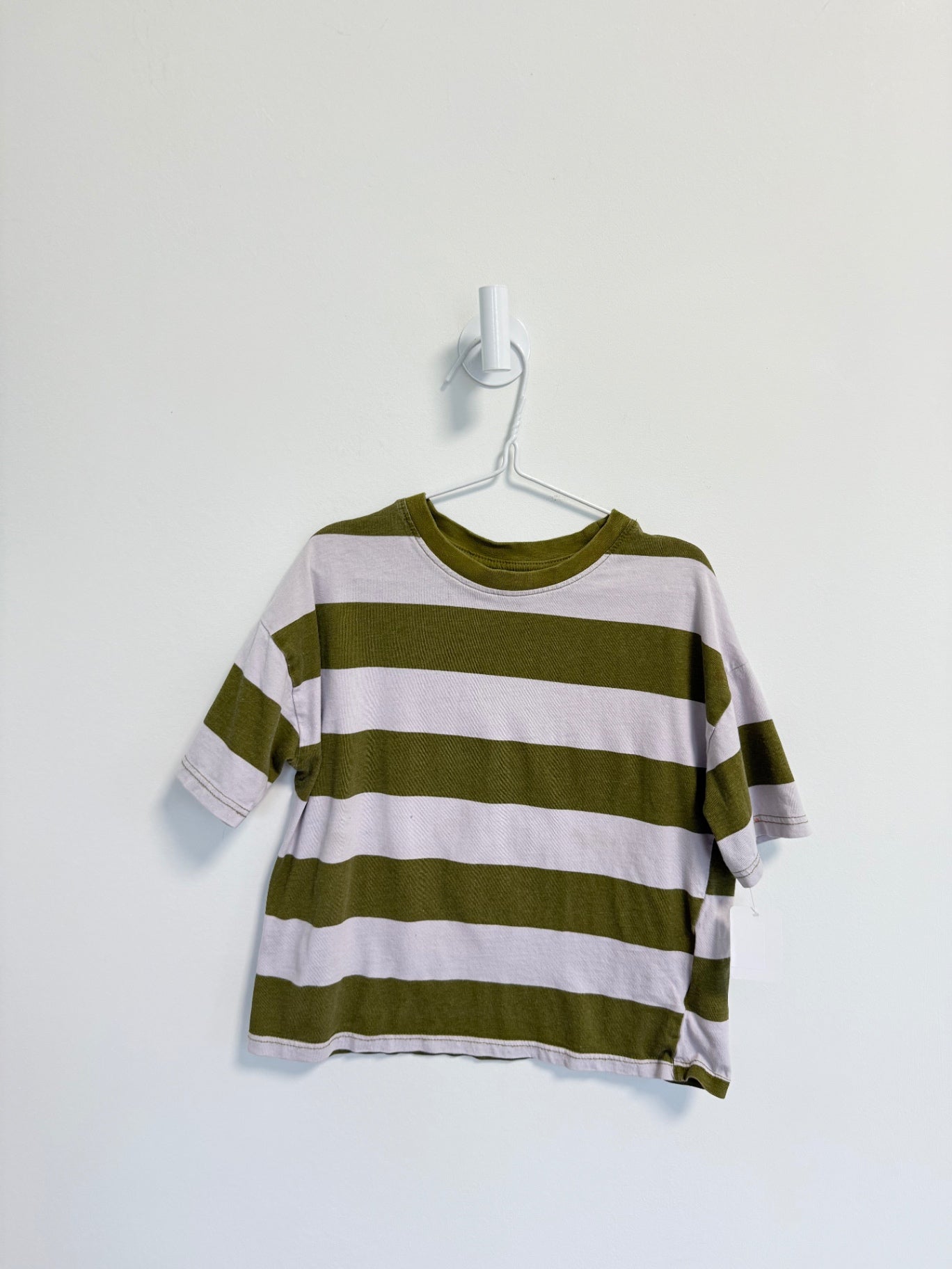 H&amp;M Play Bundle T-Shirt 4-5 years Olive and Grey stripes