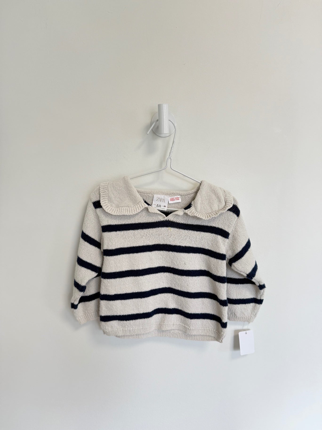 Zara Play Bundle Sweater 9-12 months Cream/Navy stripes