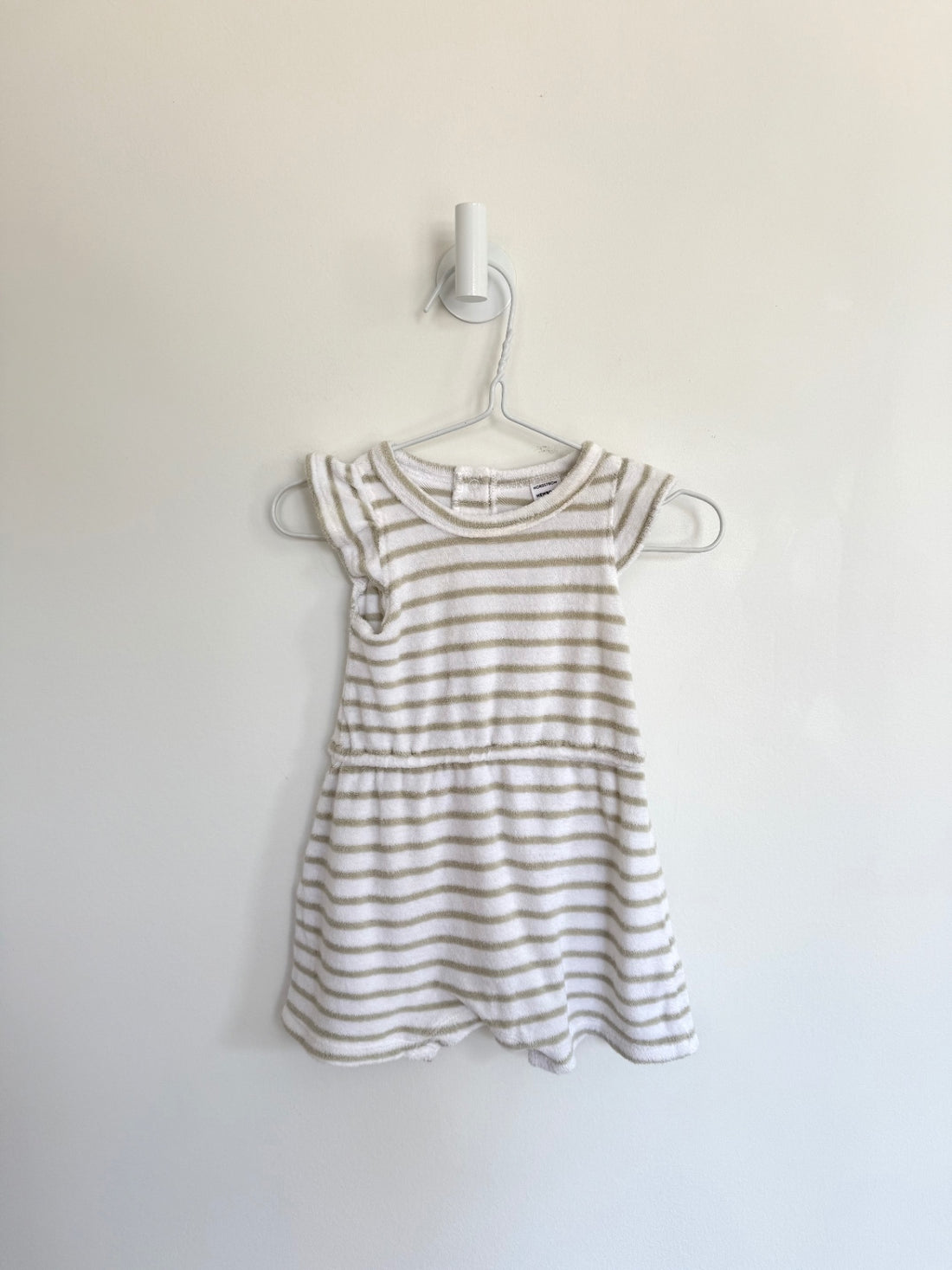 Nordstrom Romper Newborn White/Sage stripe