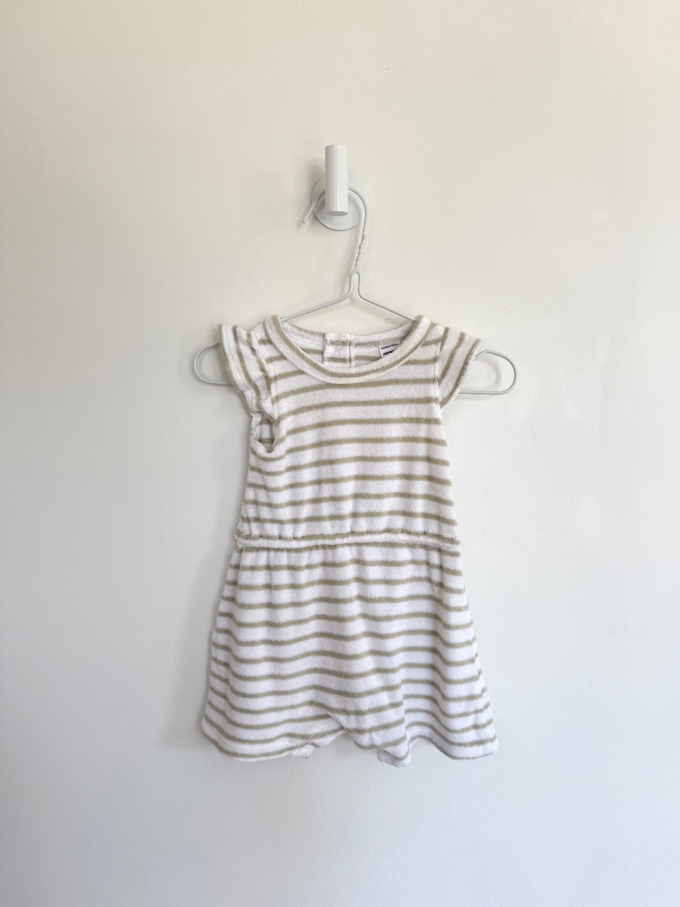 Nordstrom Romper Newborn White/Sage stripe