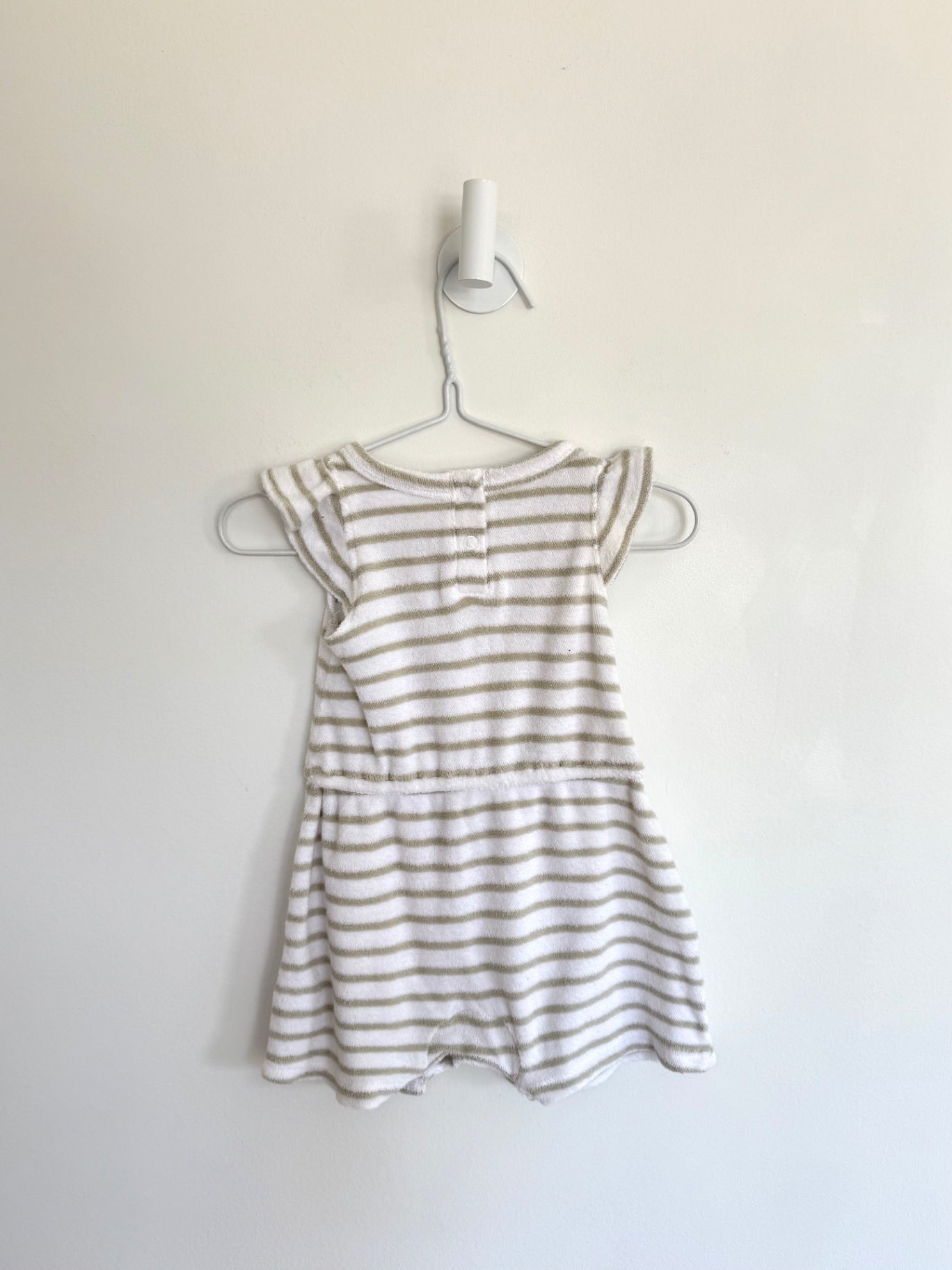 Nordstrom Romper Newborn White/Sage stripe