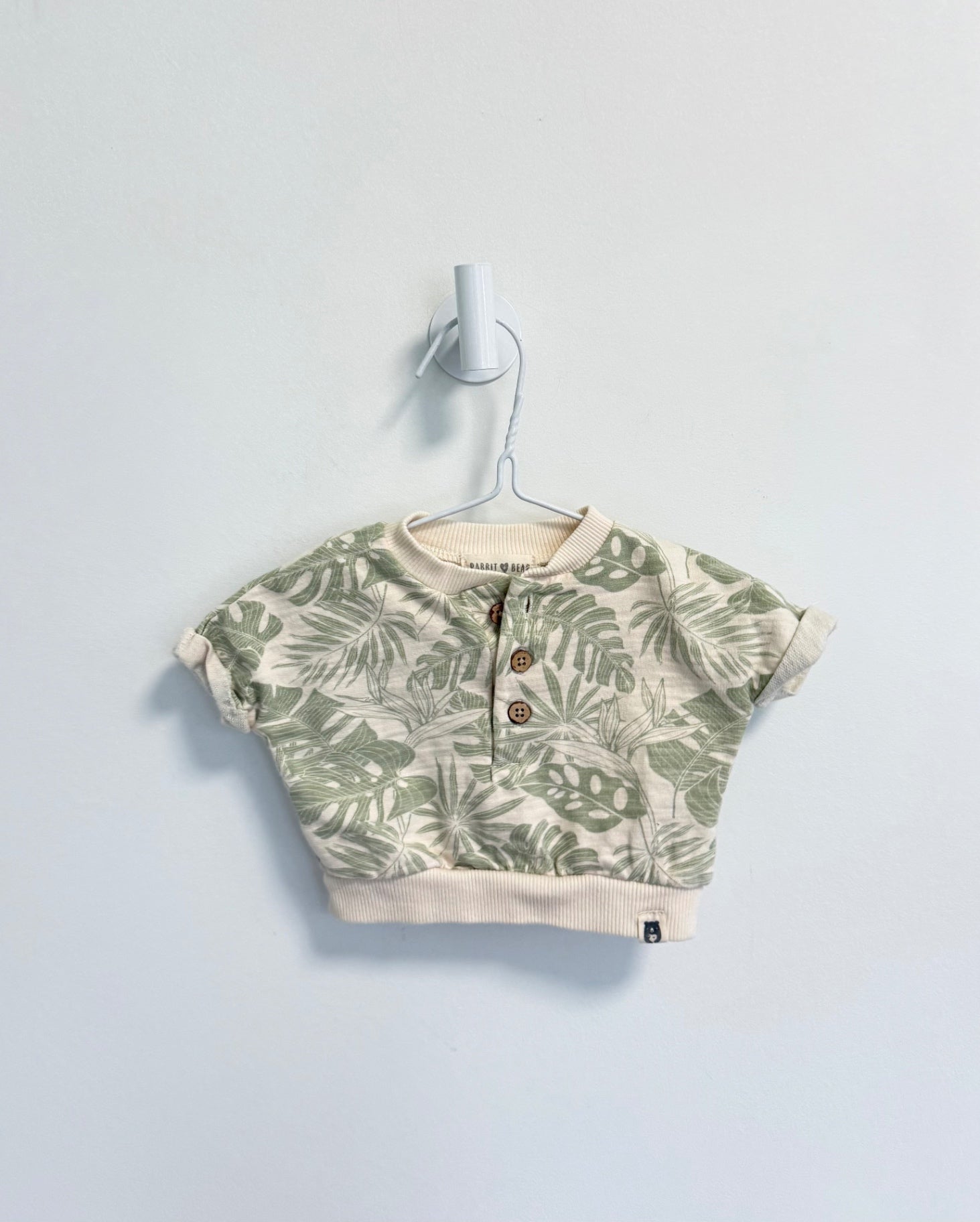 Rabbit + Bear 2 pc set 0-3 months Palm leaves