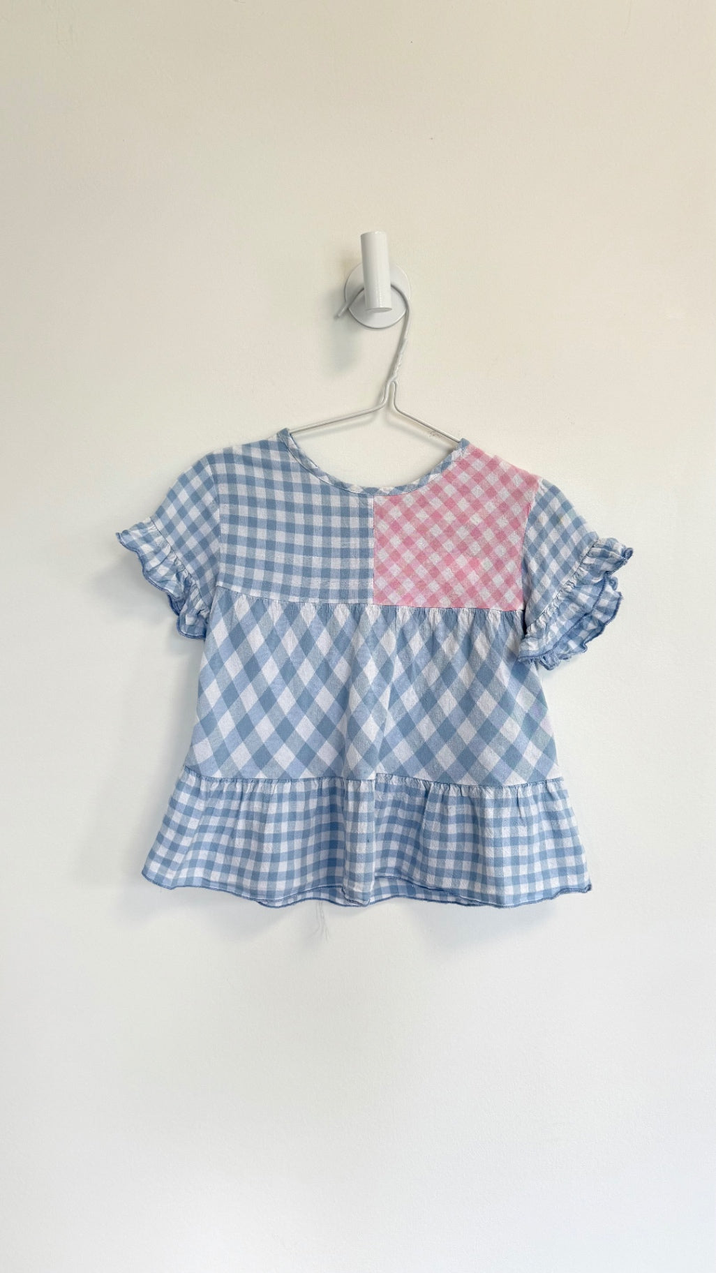 Zara Top 3-4 years blue/white/pink checkered