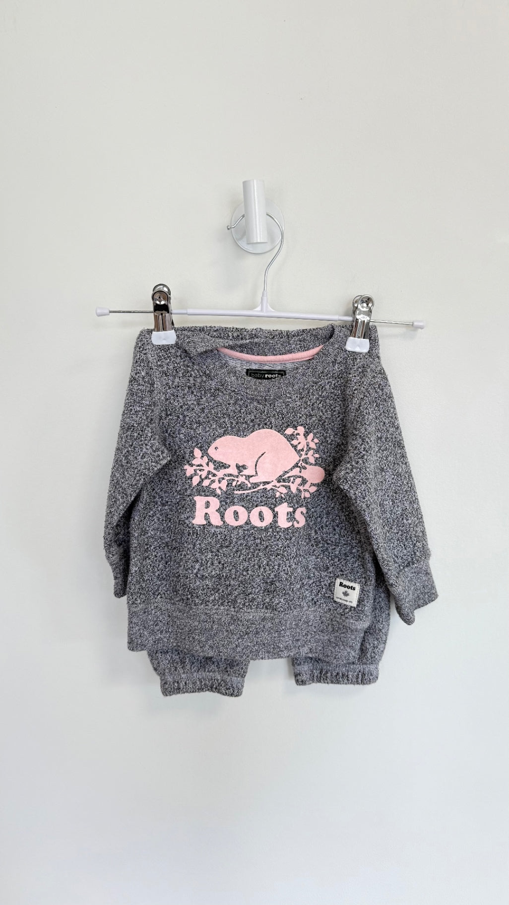 Roots 2 pc set 3-6 months Grey