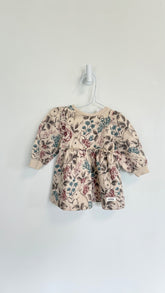 Newbie Dress 2-4 months cream bunny